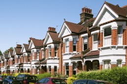 Row of Typical English Terraced Houses
